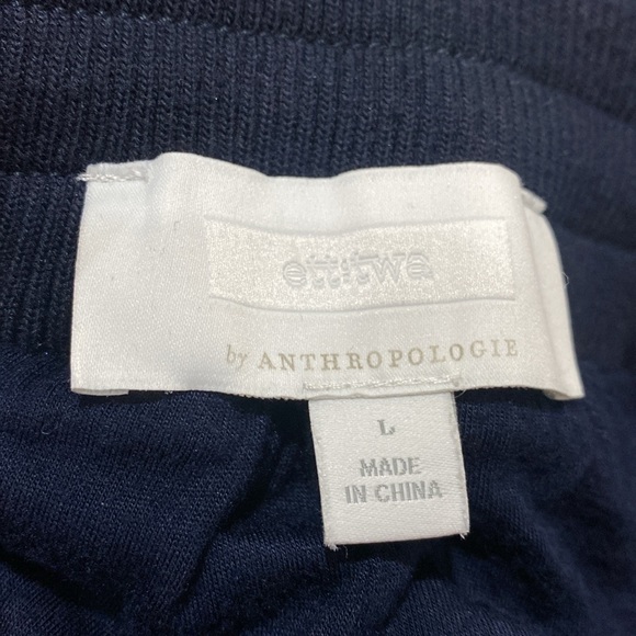 Anthropologie ett:twa Women's Sequin Velvet Dark Blue Elastic Waist Joggers L - Picture 6 of 8